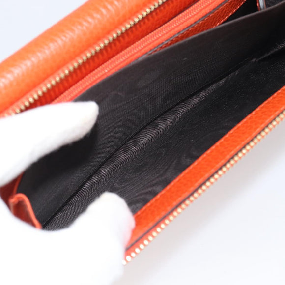GUCCI Long Wallet Leather Outlet Orange 449397 Auth 196071A