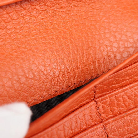 GUCCI Long Wallet Leather Outlet Orange 449397 Auth 196071A