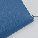 HERMES Azap Silk In Wallet Leather Blue Silver Auth 196072M-8