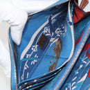HERMES Azap Silk In Wallet Leather Blue Silver Auth 196072M-19