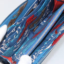 HERMES Azap Silk In Wallet Leather Blue Silver Auth 196072M-20
