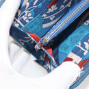 HERMES Azap Silk In Wallet Leather Blue Silver Auth 196072M-21