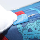 HERMES Azap Silk In Wallet Leather Blue Silver Auth 196072M-11