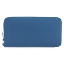 HERMES Azap Silk In Wallet Leather Blue Silver Auth 196072M-2