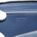 PRADA Long Wallet Safifano leather Navy Silver Auth 196073A-18
