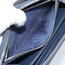 PRADA Long Wallet Safifano leather Navy Silver Auth 196073A-11