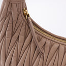 Miu Miu Matelasse Wonder Shoulder Bag Lamb Skin Pink Gold Auth 196075SAM-14