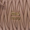 Miu Miu Matelasse Wonder Shoulder Bag Lamb Skin Pink Gold Auth 196075SAM-15