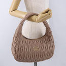 Miu Miu Matelasse Wonder Shoulder Bag Lamb Skin Pink Gold Auth 196075SAM-21