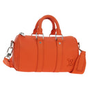 LOUIS VUITTON Keepall XS Shoulder Bag Leather Orange M81004 LV Auth 196076M-1
