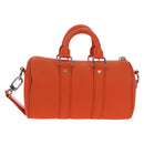 LOUIS VUITTON Keepall XS Shoulder Bag Leather Orange M81004 LV Auth 196076M-2