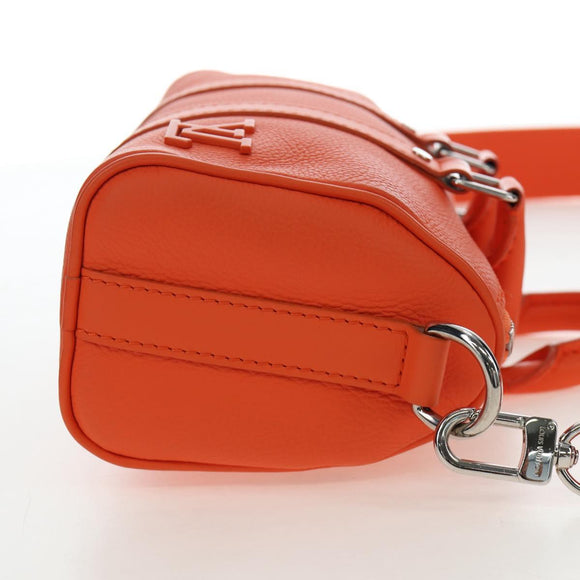 LOUIS VUITTON Keepall XS Shoulder Bag Leather Orange M81004 LV Auth 196076M