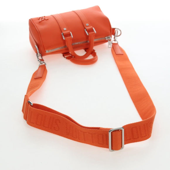 LOUIS VUITTON Keepall XS Shoulder Bag Leather Orange M81004 LV Auth 196076M