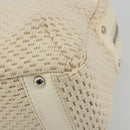 CHANEL Hand Bag Canvas Beige Silver CC Auth 196080-9