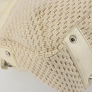 CHANEL Hand Bag Canvas Beige Silver CC Auth 196080-14