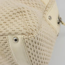 CHANEL Hand Bag Canvas Beige Silver CC Auth 196080-15