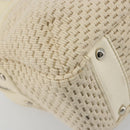 CHANEL Hand Bag Canvas Beige Silver CC Auth 196080-16
