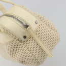 CHANEL Hand Bag Canvas Beige Silver CC Auth 196080-17
