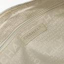 CHANEL Hand Bag Canvas Beige Silver CC Auth 196080-18