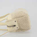 CHANEL Hand Bag Canvas Beige Silver CC Auth 196080-4
