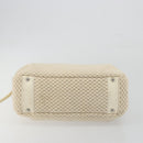 CHANEL Hand Bag Canvas Beige Silver CC Auth 196080-5