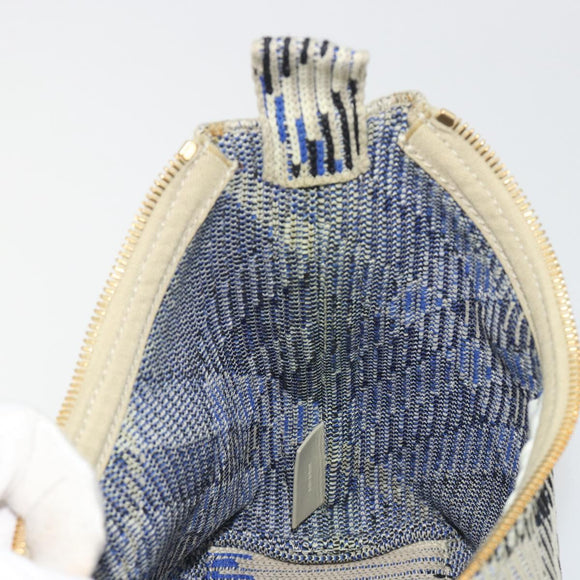 BURBERRY Mini Peg Duffel Bag Hand Bag Cotton Light Blue Gold Tone Auth 196081A