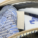 BURBERRY Mini Peg Duffel Bag Hand Bag Cotton Light Blue Gold Tone Auth 196081A-12