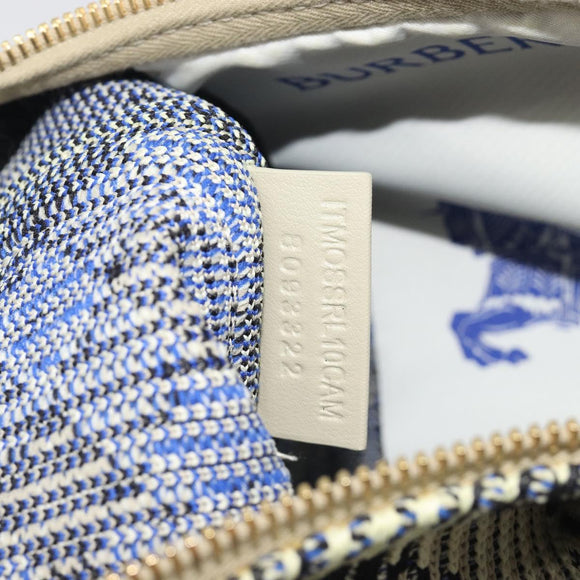 BURBERRY Mini Peg Duffel Bag Hand Bag Cotton Light Blue Gold Tone Auth 196081A
