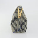 BURBERRY Mini Peg Duffel Bag Hand Bag Cotton Light Blue Gold Tone Auth 196081A-4