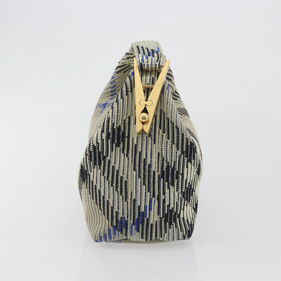 BURBERRY Mini Peg Duffel Bag Hand Bag Cotton Light Blue Gold Tone Auth 196081A