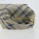 BURBERRY Mini Peg Duffel Bag Hand Bag Cotton Light Blue Gold Tone Auth 196081A-7