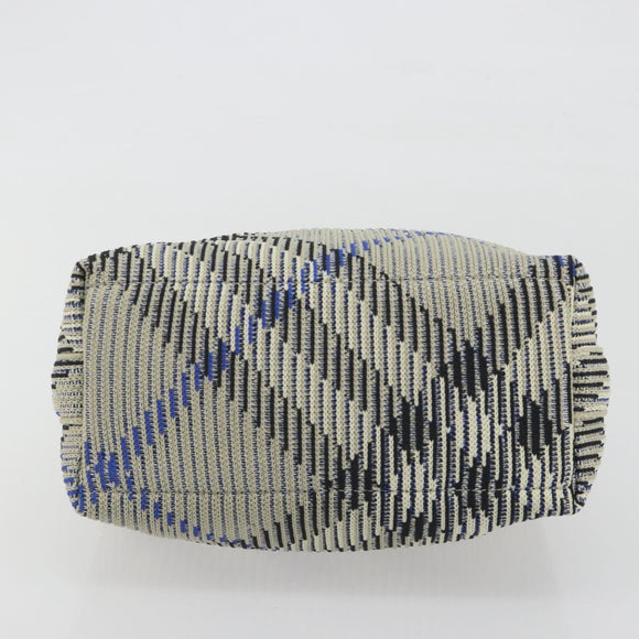 BURBERRY Mini Peg Duffel Bag Hand Bag Cotton Light Blue Gold Tone Auth 196081A