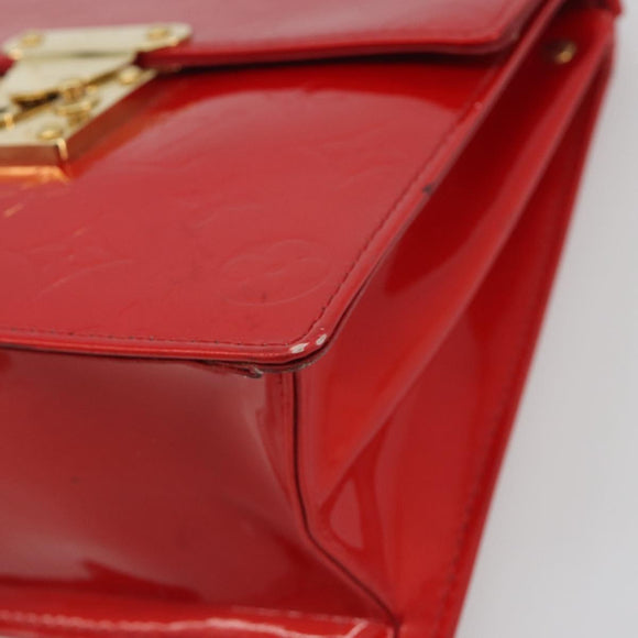 LOUIS VUITTON Monogram Vernis Spring Street Hand Bag Rouge M91135 LV Auth 196083