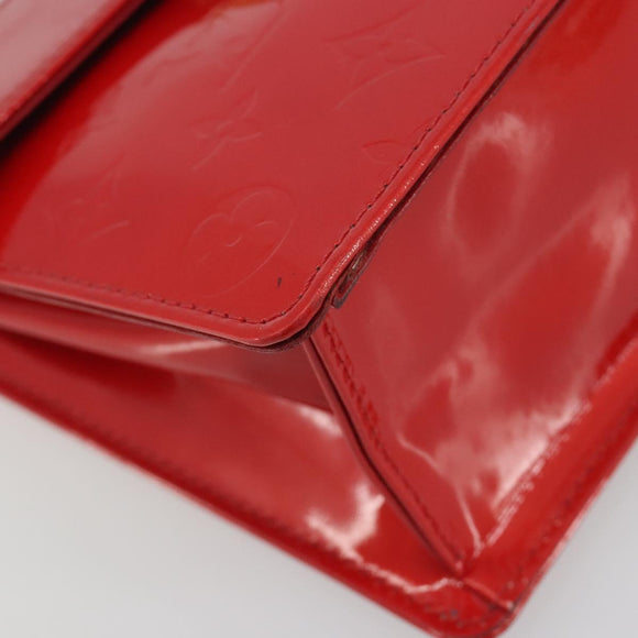LOUIS VUITTON Monogram Vernis Spring Street Hand Bag Rouge M91135 LV Auth 196083