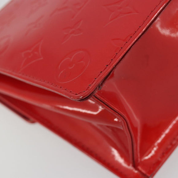 LOUIS VUITTON Monogram Vernis Spring Street Hand Bag Rouge M91135 LV Auth 196083