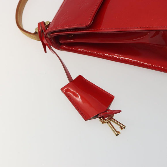 LOUIS VUITTON Monogram Vernis Spring Street Hand Bag Rouge M91135 LV Auth 196083