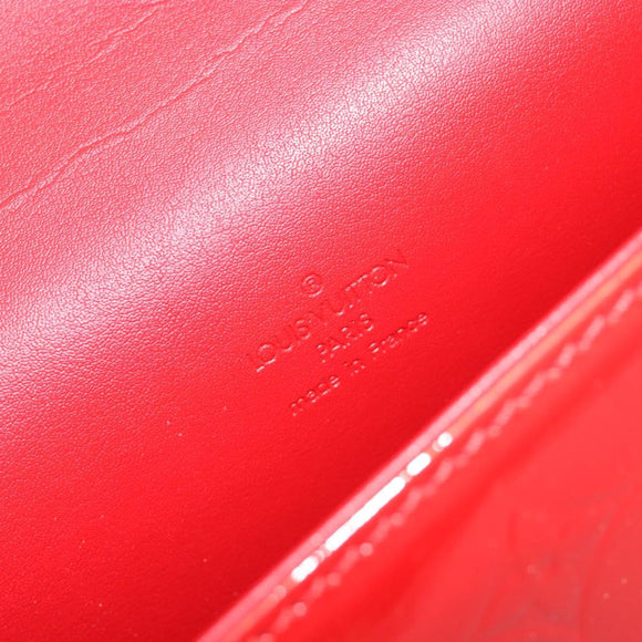 LOUIS VUITTON Monogram Vernis Spring Street Hand Bag Rouge M91135 LV Auth 196083