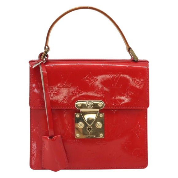 LOUIS VUITTON Monogram Vernis Spring Street Hand Bag Rouge M91135 LV Auth 196083