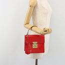 LOUIS VUITTON Monogram Vernis Spring Street Hand Bag Rouge M91135 LV Auth 196083-23