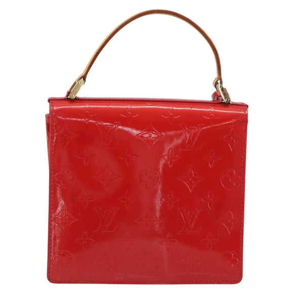 LOUIS VUITTON Monogram Vernis Spring Street Hand Bag Rouge M91135 LV Auth 196083