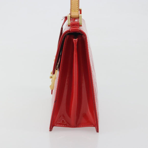 LOUIS VUITTON Monogram Vernis Spring Street Hand Bag Rouge M91135 LV Auth 196083