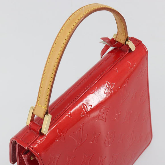 LOUIS VUITTON Monogram Vernis Spring Street Hand Bag Rouge M91135 LV Auth 196083