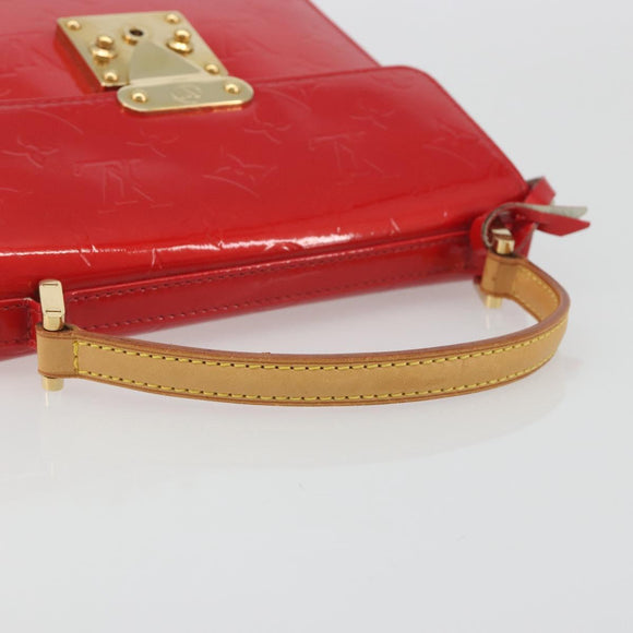 LOUIS VUITTON Monogram Vernis Spring Street Hand Bag Rouge M91135 LV Auth 196083