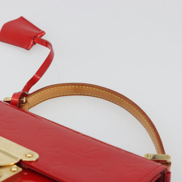 LOUIS VUITTON Monogram Vernis Spring Street Hand Bag Rouge M91135 LV Auth 196083