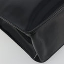 CHANEL Tote Bag Patent Black Silver CC Auth 196085-15