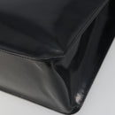 CHANEL Tote Bag Patent Black Silver CC Auth 196085-16