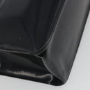 CHANEL Tote Bag Patent Black Silver CC Auth 196085-17