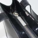 CHANEL Tote Bag Patent Black Silver CC Auth 196085-9
