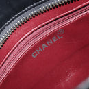 CHANEL Tote Bag Patent Black Silver CC Auth 196085-18