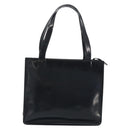 CHANEL Tote Bag Patent Black Silver CC Auth 196085-13